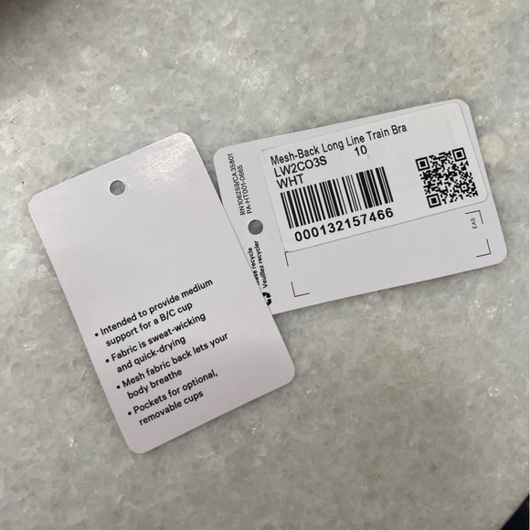 Lululemon Mesh Back Long Line Train Bra - White - Picture 6 of 9